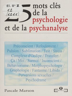 cover image of 25 mots clés de la psychologie et de la psychanalyse